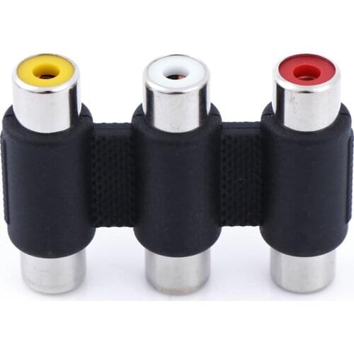 Audio Video Connector 3 RCA AV Coupler Mini 3RCA Female To Female Adapter Socket Extension Converter Multi-Functional Tools