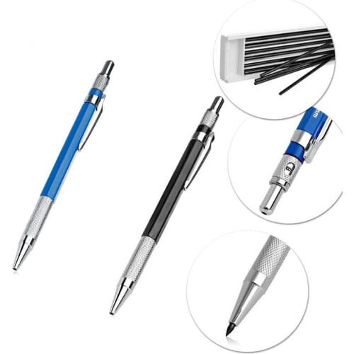 1set 2mm 2B Lead Holder Automatic Mechanical Drawing Drafting Pencil 12 Leads Refills School Office Pencil Stationery