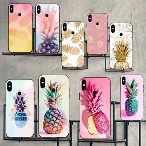 Fruit Pink pineapple painting Phone Case For Xiaomi Redmi note 7 8 9 t max3 s 10 pro lite Luxury brand shell funda coque