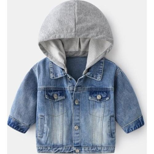 LZH 2021 Kids Denim Jacket New Childrens Clothing For Boys Casual Jacket Autumn Baby Boys Coats 2-7 Years Long Sleeve Hoodies
