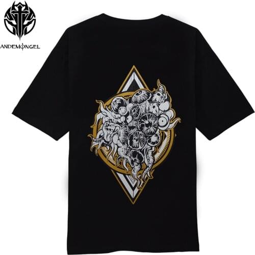 ANDEMONGEL Cthulhu Mythos Yog-Sothoth T-Shirt Hip Hop Streetwear Oversize Summer High Street Men Women Unisex Loose Cotton Tees