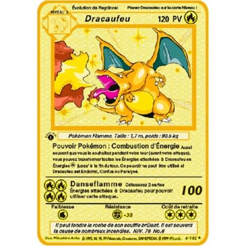 Pokemons Toy Pv French Non Repeat Gold Card Shining PV Cards Game Battle Carte Trading Children Pokemon Card Toys