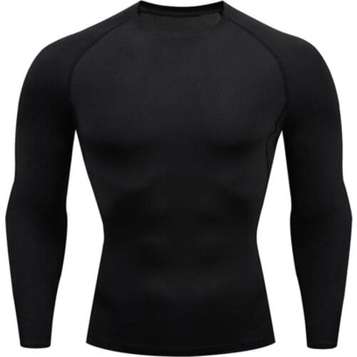 Men Cycling Base Layer Sport Underwear Long Sleeve Compression Tight Running T-shirt Gym Fitness Weightlifting Shirts