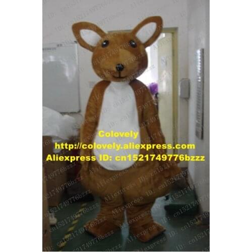 Fancy Brown Kangaroo Mascot Costume Mascotte Roo Cosnel Bandicoot Adult With Big White Brown Eyes Small Eyes No.1189 Free Ship