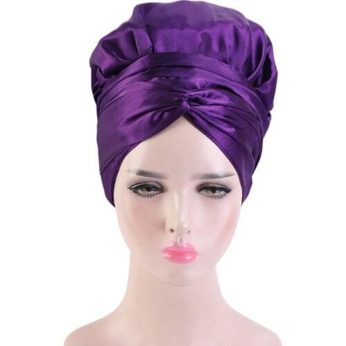 2021 New Satin Double Round Hat Womens Beauty Salon Makeup Hat Bandage Adjustable Nightcap Womens Hair Accessories