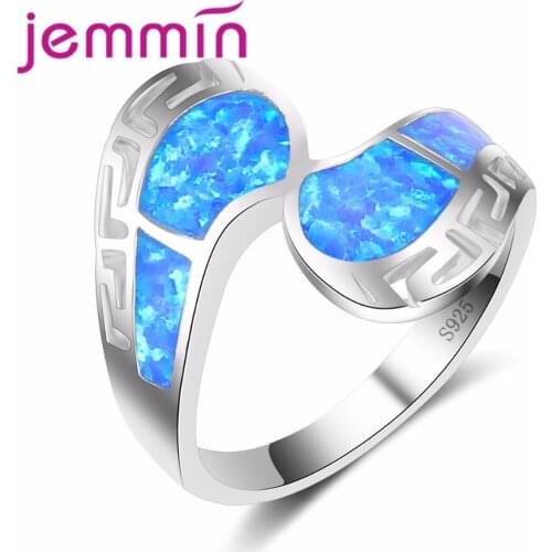 New Design Hollow out S925 silver With Opal Round Woman Partys Ring Fine Jewerly For Valentines Day Gift