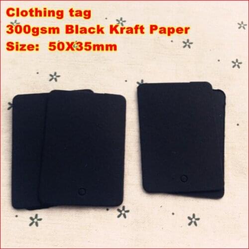 Wholesale 500PCS 50X35mm Black Kraft Paper Hang Tags,Bookmark Garment Price Labels,/ Clothing tag