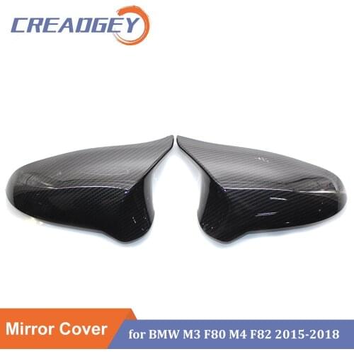 A Pair Rearview Mirror Cover Cap Side Wing For BMW M3 F80 M4 F82 F83 M2 F87 2015~2018 Carbon Fiber Patton Car Accessories
