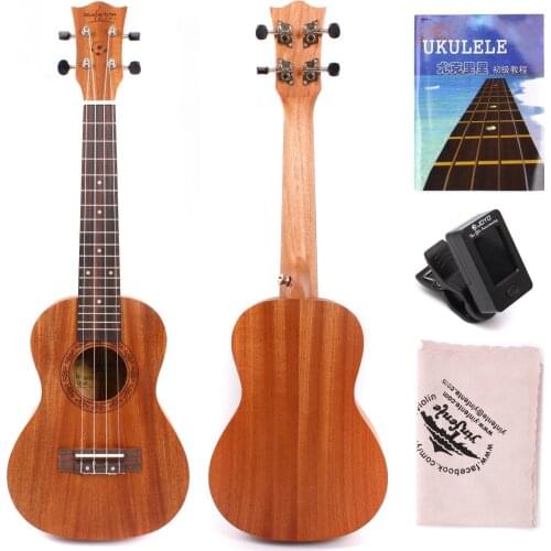 PRO 23 Inch Classic Ukulele 18 Brass Frets Hawaiian Guitar with Ukulele Lesson