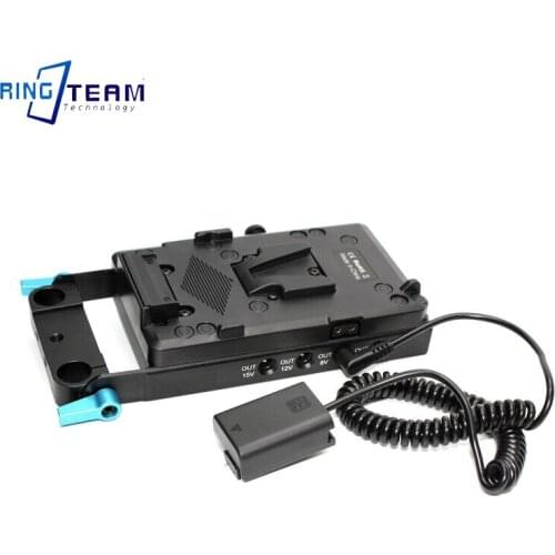PW20 DC Coupler DC to FW50 Dummy Battery + V Mount Plate for Sony NEX 3 NEX 5 7 a6000 a3000 SLT-A33 A55 SLT-A35 a7 a7R a7II