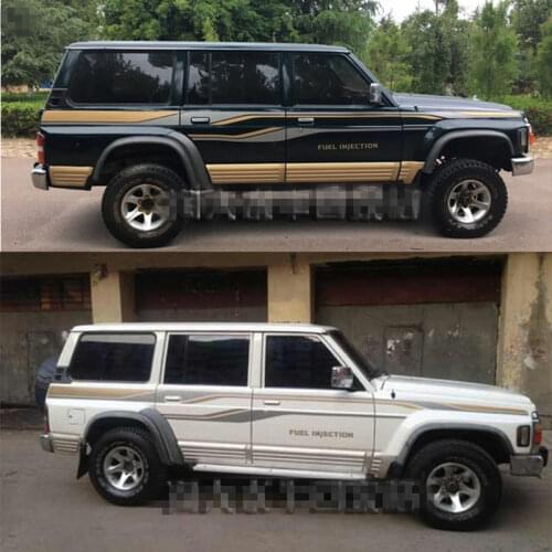 SUV Sticker For Nissan Patrol Y60 Body Exterior Decoration Modified Sticker Pull Flower Color Bar Film