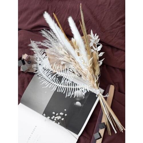 Pampas Grass Gypsophila Eucalyptus Palm Leaves Luxury Interior House Boho Nordic Home Decor Set Loft Photo Table Room Decoration