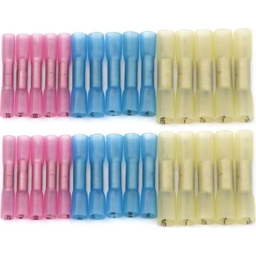 200/100pcs Heat Shrink Butt Connectors Waterproof Electrical Wire Splice Cable Crimp Terminals Kit Assortment AWG 22-10