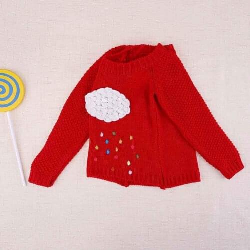 JOCESTYLE Korean Winter Clothing Children Girls Kids Pullover Cartoon Rain Knitted Sweater Dropshipping