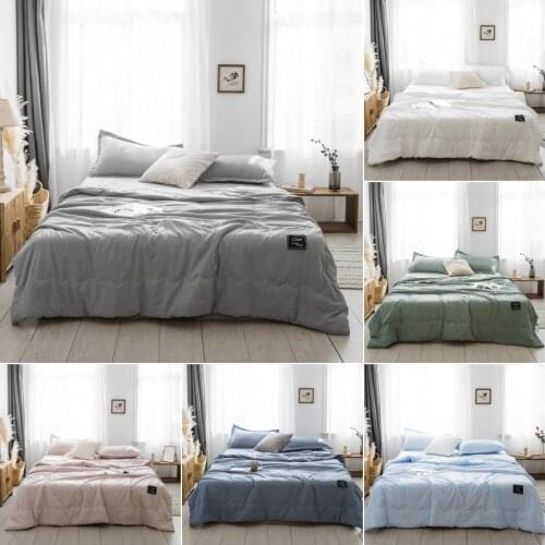 Japan Summer Quilt Blanket For Bed Grey Thin Solid Color Comforter Quilted Bedspread For Double King Bed Cover Bedding