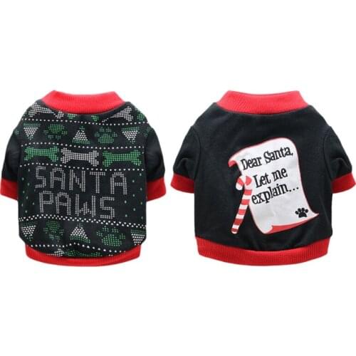 Winter Pet Dog Clothes Christmas Dog Costume For Small Dogs Pets Clothing Warm Dog Coat Letter Printed Jacket Puppy Pet Outfits