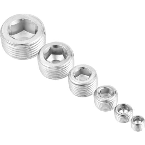 10Pcs Air Pneumatic 1/8" 1/4'' 3/8" 1/2" NPT Male Threaded Internal Hex Head Pipe Plugs Socket Connector Iron Pneumatic Parts