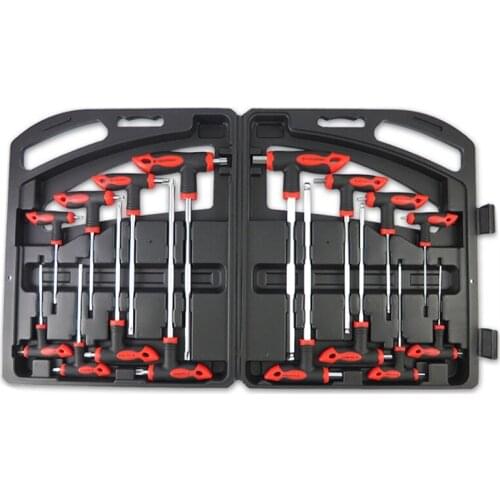 16 Pcs T-Handle Ball End Hex Key Wrench Set & T-Handle Star Wrench Set Repair Hand Tool Set