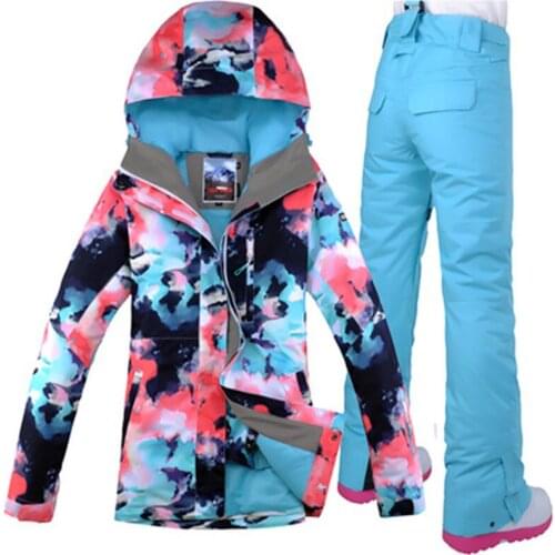 2019 GSOU SNOW Brand Ski Jacket Pant Snowboard Suit Windproof Waterproof Outdoor Sport Wear Skiing Clothing Trouser Winter Coat