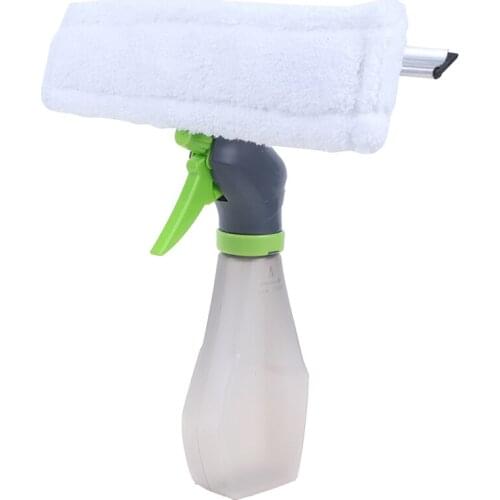 3 In 1 Spray Scraper Glass Brush Window Cleaner Wiper Squeegee Cloth Pad Kit