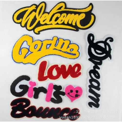 50 Pcs/lot Sew Towel Letter Embroidery Patches Fish Oracle Love Clothing Accessories Paste Wholesale