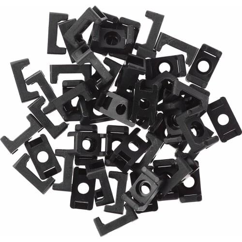 50Pcs Nylon Fasten Brackets Home Office Cable Tie Mount Base Clips Screw Type Saddle Shape Organizer Cradles for Wire Management