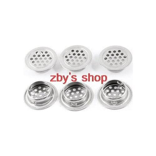 6 Pcs 34mm Upper Diameter Stainless Steel Round Mesh Hole Air Vent Louver