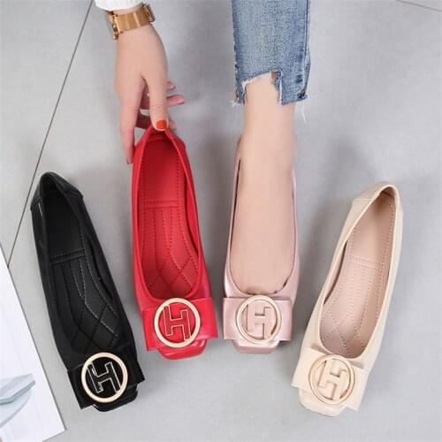 Flats Shoes Women Summer Slip On Ballet Flats Dress Shoes PU Leather Fashion Ballerina Shoes For Women