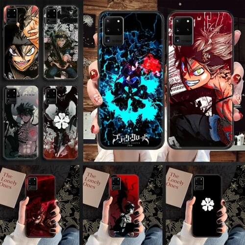Anime Black Clover Phone case For Samsung Galaxy Note 4 8 9 10 20 S8 S9 S10 S10E S20 Plus UITRA Ultra black silicone hoesjes