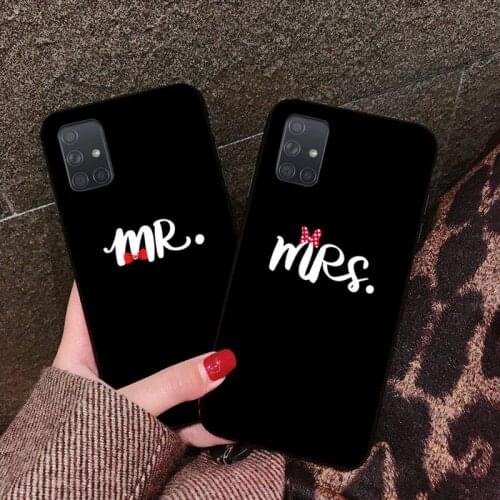 Cute Bow Mr Mrs Couple Phone Case Cover For Samsung A10 A20 A30 A40 A50 A70 A80 A71 A91 A51 A6 A8 2018