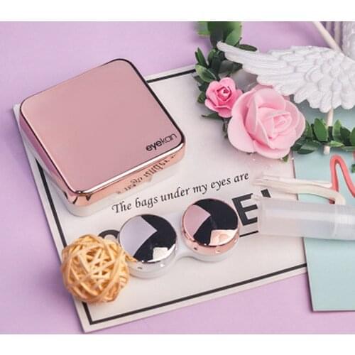 Travel Contact Lens Case Mini Contact Lenses Container with Mirror Portable Contact Lens Storage Box Travel Kit