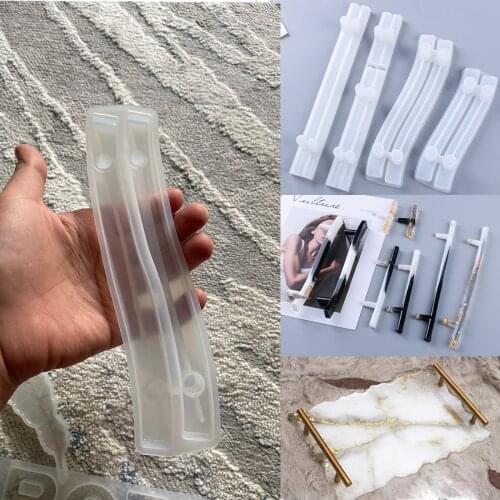 DIY Crystal Epoxy Resin Tray Handle Mold Bending Fruit Plate Handle Silicone Mould Craft Clay Casting Mold Handmade Making Tool