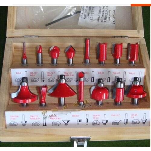 15pieces/set 1/4 shank Tenon door cabinet west milling machine woodworking cutter tools cnc router bits