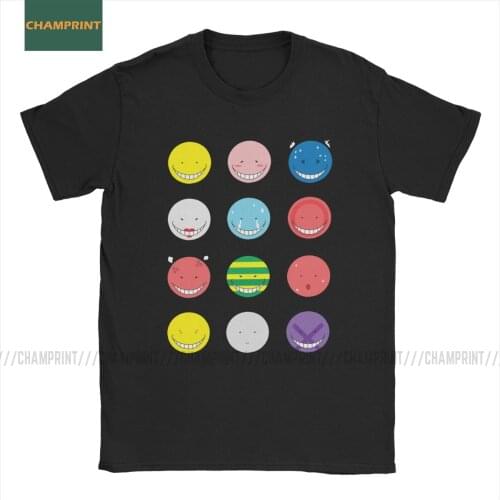 Koro Sensei Emotions Assassination Classroom T-Shirt Men Cotton T Shirt Korosensei Kyoushitsu Shiota Class 3-E Short Sleeve Tee