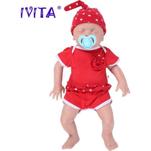 IVITA WG1514 46cm 2972g silicone soft realistic bebe reborn baby doll Similar Real girl eyes closed juguetes toys for children
