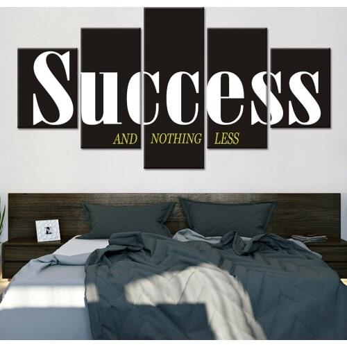 Famous Saying Letters 5 Panels Canvas Paintings Inspirational Quotes Wall Art Prints Posters Pictures Living Room Decor