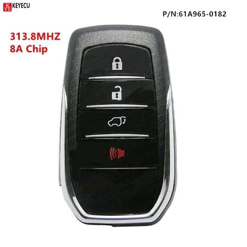 Keyecu New Original car key with Keyless-Go function 3+1 Button FSK 313.8MHZ Remote Key Fob 8A Chip P/N:61A965-0182
