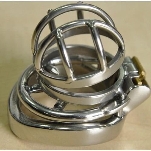 Stainless Steel Cock Cage with Barbed Anti-off Ring,Male Chastity Device,Penis Rings with Lock,Chastity Belt,Sex Toys For Men