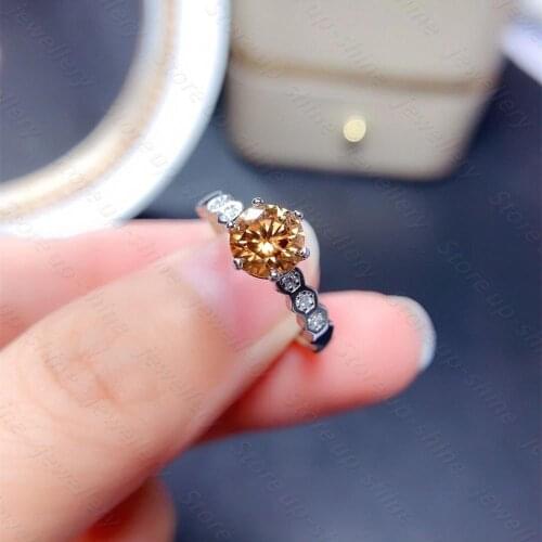 Luxurious and shiny Moissan diamond ring 925 silver One mind One meaning style ring a romantic gift for wife