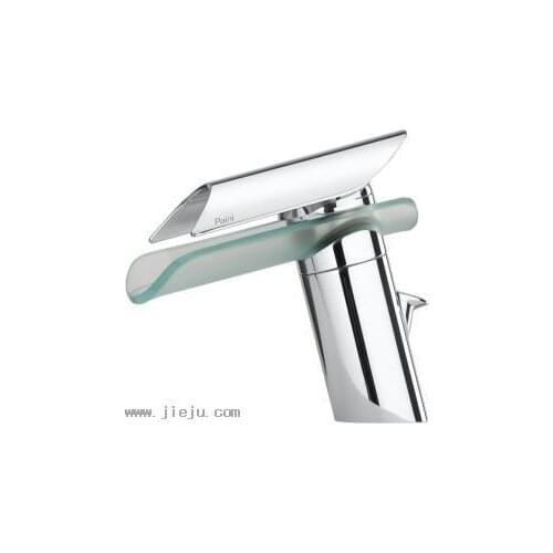 All copper single-hole waterfall faucet hot and cold wash basin bathroom sink bathroom glass warm pool personality