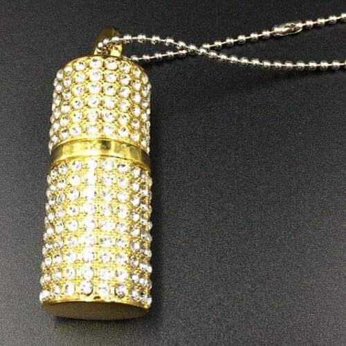 Fashion Crystal Necklace Chain 8GB/16GB/32GB USB 3.0 Flash Memory Pen Drive 64GB Jewelry Pendrive 1TB 2TB 128GB USB Stick Gift