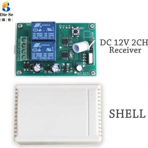 433MHz Relay Receiver Module RF DC 12V 2CH Remote Control Switch For Electric Motor Positive and negative current control