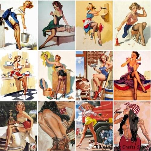 5D Diy Diamond Painting Embroidery Sexy Lady Full Square/round Drill Rhinestone Cross Stitch Kits Mosaic Pictures Home Decor