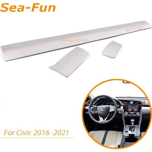 For Honda Civic 10th 2016 2017 2018 2019 2020 2021 Front Dashboard Central Console Cover Trim Cover Sticker Interior Accessories