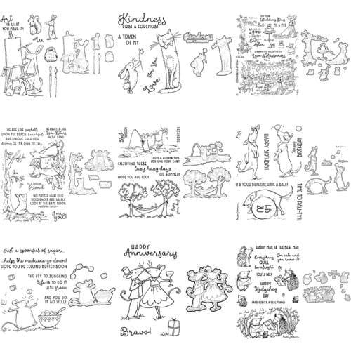 2021 New Lovely Animal Clear Stamps and Metal Cutting Dies For DIY Making Happy Birthday Greeting Card Decoration Scrapbooking