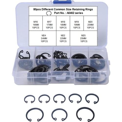 Brand New Durable 80Pcs Circlip Car Snap Ring Common Size Retaining Rings