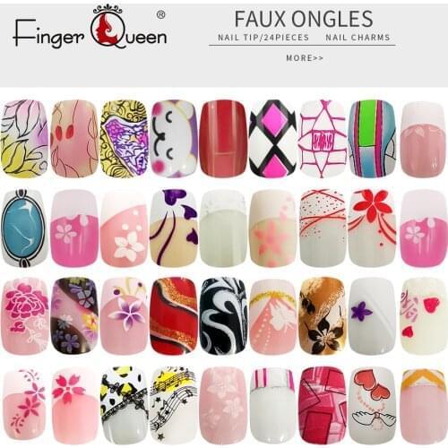 False Nails 24pcs Cute Fake Nails with Designs Girl Nails Simple and Convenient Operation Nail Tips