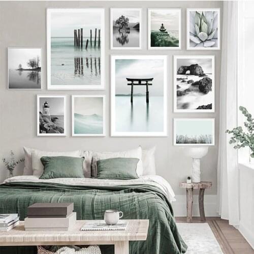 Scandinavian Lighthouse Canvas Poster Nature Nordic Style Landscape Wall Art Print Painting Decorative Picture Living Room Decor