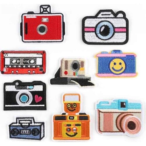 Various Camera Iron on Full Embroidered Cloth Patch For Girls Boys Clothes Stickers Apparel Garment Accessories