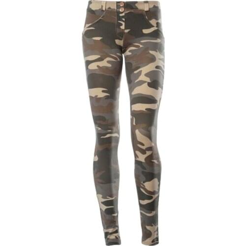 Chic Lady Camouflage Print Elastic Hip Lifting Leggings Trousers Pants